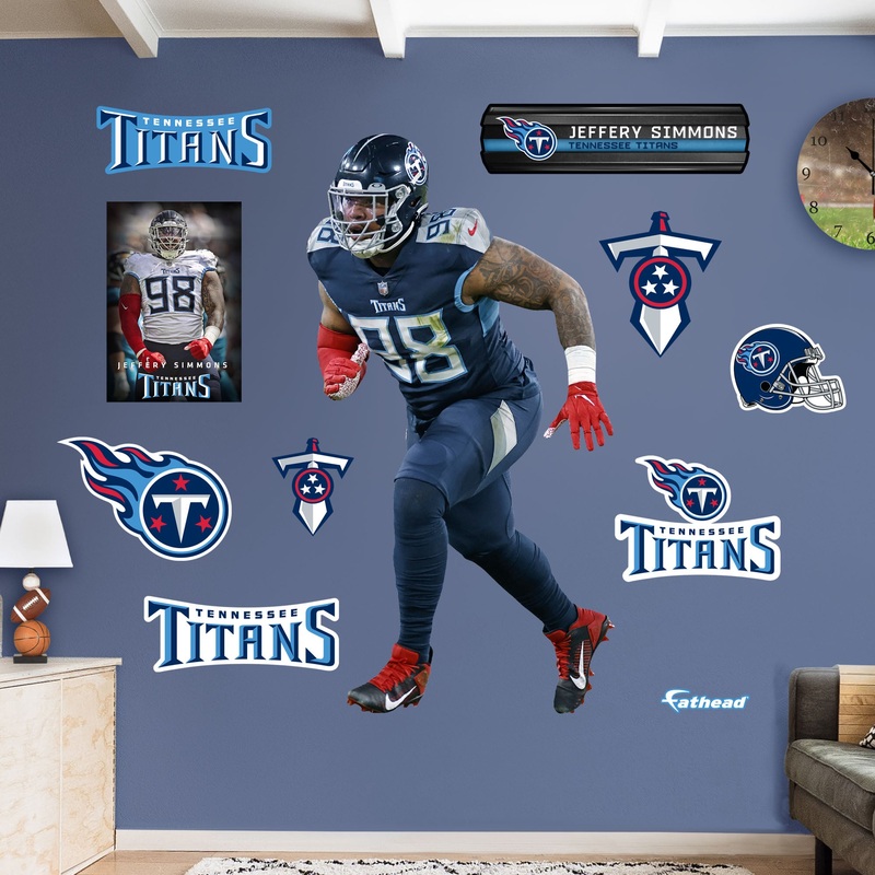 Jeffery Simmons – RealBig Collection – Official NFL – Tennessee Titans – Reusable Vinyl Wall Decals