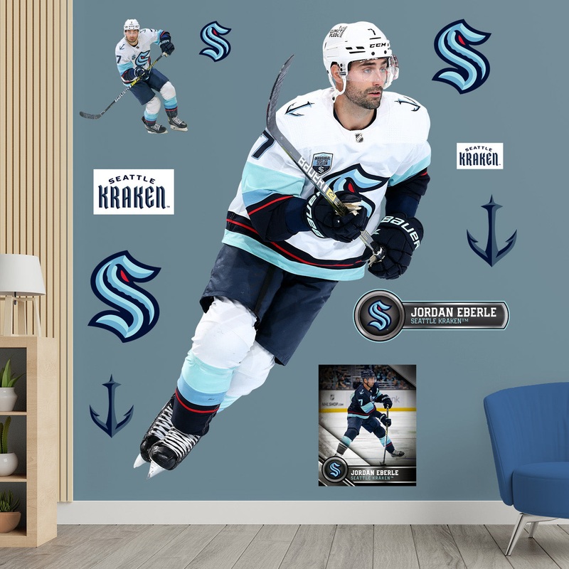 Jordan Eberle – RealBig Collection – Official NHL – Seattle Kraken – Reusable Vinyl Wall Decals