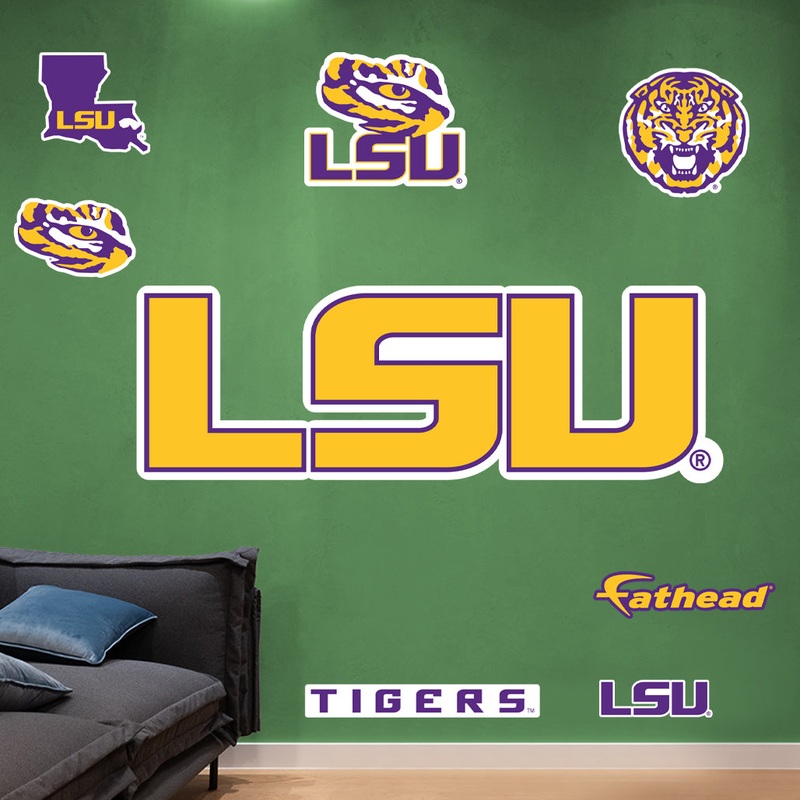 LSU Tigers – RealBig Gold Logo Collection – Official NCAA – Reusable Vinyl Wall Decals