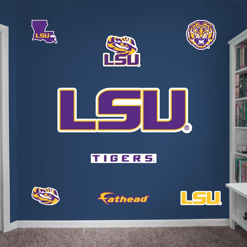 LSU Tigers – RealBig Purple Logo Collection – Official NCAA – Reusable Vinyl Wall Decals