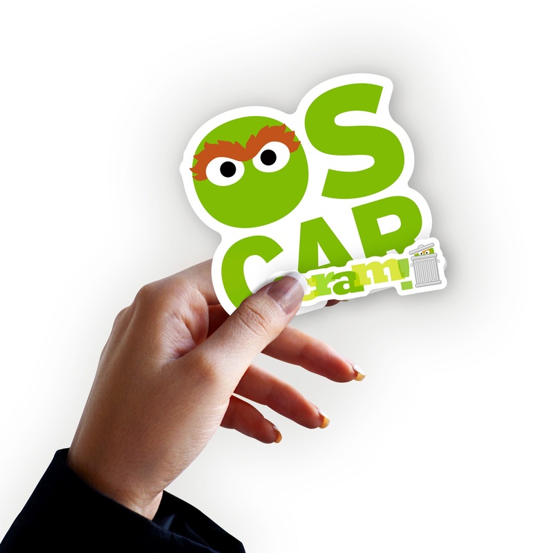 Oscar The Grouch – 5 Typography Minis (Mixed Sizes) – Official Sesame Street – Sesame Street – Reusable Vinyl Decals
