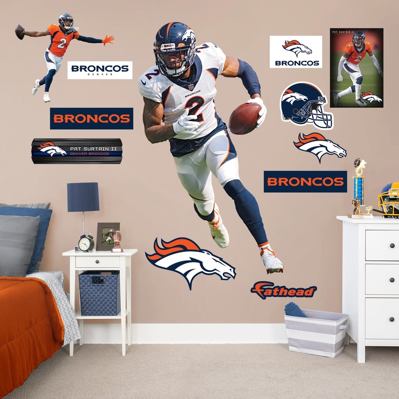 Pat Surtain II – RealBig Collection – Official NFL – Denver Broncos – Reusable Vinyl Wall Decals #1