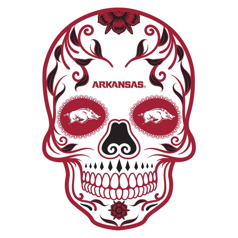 Arkansas Razorbacks – Sugar Skull Logo – Outdoor Wall Decals – Official NCAA – Scratch Resistant Alumigraphics Smooth