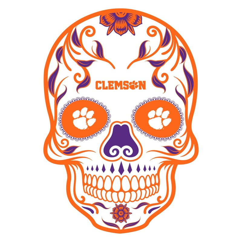 Clemson Tigers – Sugar Skull Logo – Outdoor Wall Decals – Official NCAA – Scratch Resistant Alumigraphics Smooth