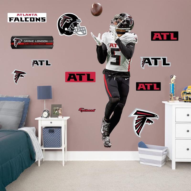 Drake London – RealBig Collection – Official NFL – Atlanta Falcons – Reusable Vinyl Wall Decals