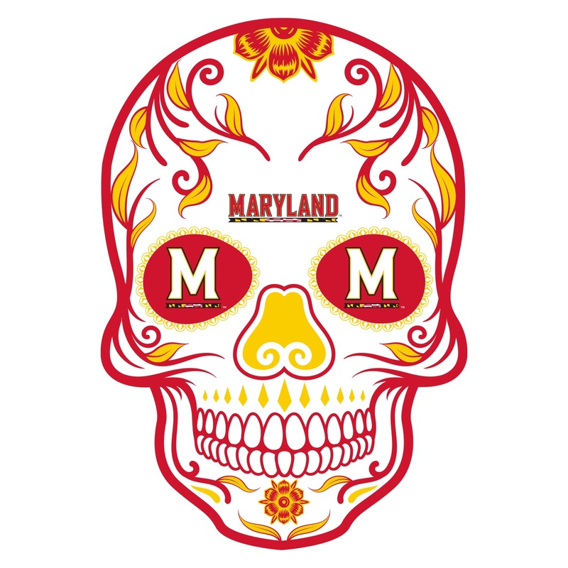 Maryland Terrapins – Sugar Skull Logo – Outdoor Wall Decals – Official NCAA – Scratch Resistant Alumigraphics Smooth