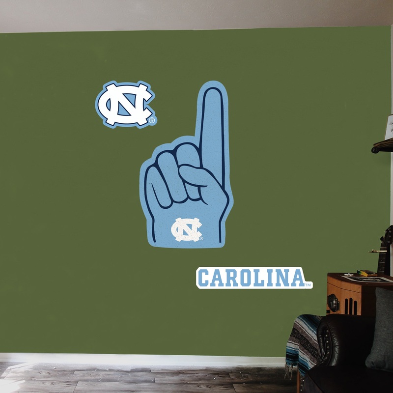 North Carolina Tar Heels – RealBig Foam Finger Collection – Official NCAA – Reusable Vinyl Wall Decals