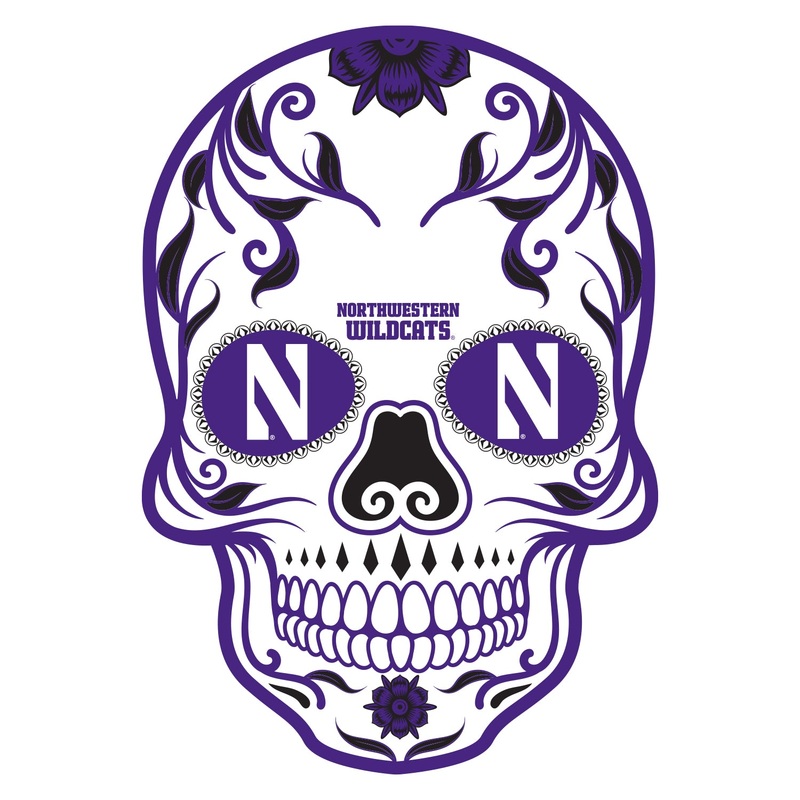 Northwestern Wildcats – Sugar Skull Logo – Outdoor Wall Decals – Official NCAA – Scratch Resistant Alumigraphics Smooth