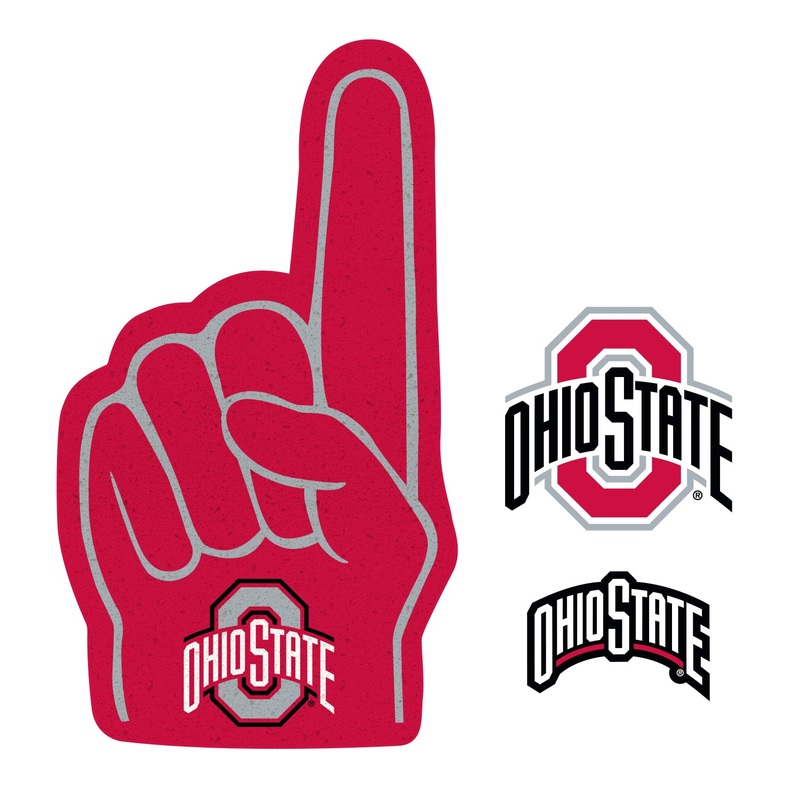 Ohio State Buckeyes – RealBig Foam Finger Collection – Official NCAA – Reusable Vinyl Wall Decals