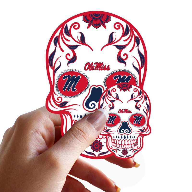 Ole Miss Rebels – 5 Sugar Skull Logo Minis (Mixed Sizes) – Official NCAA – Reusable Vinyl Decals