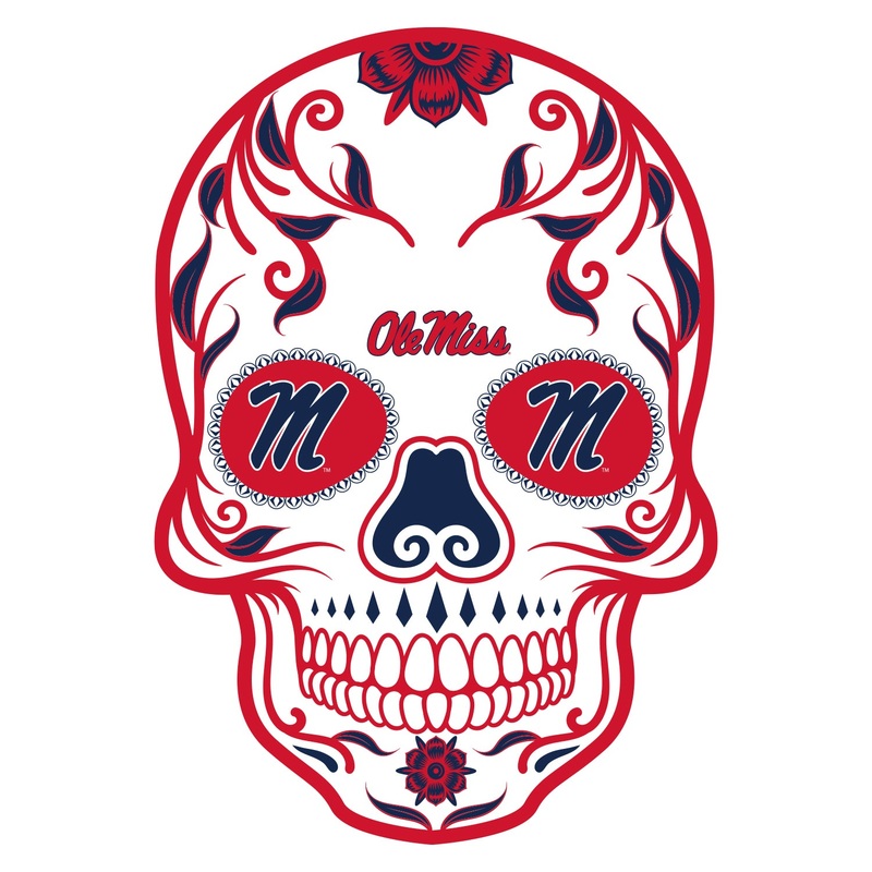 Ole Miss Rebels – Sugar Skull Logo – Outdoor Wall Decals – Official NCAA – Scratch Resistant Alumigraphics Smooth