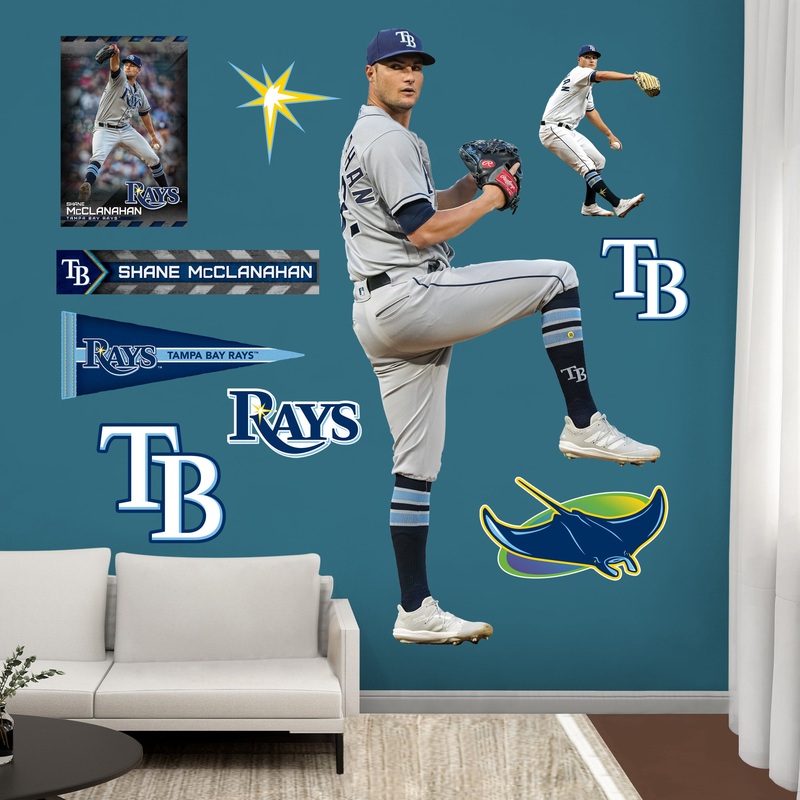 Shane McClanahan – RealBig Collection – Official MLB – Tampa Bay Rays – Reusable Vinyl Wall Decals