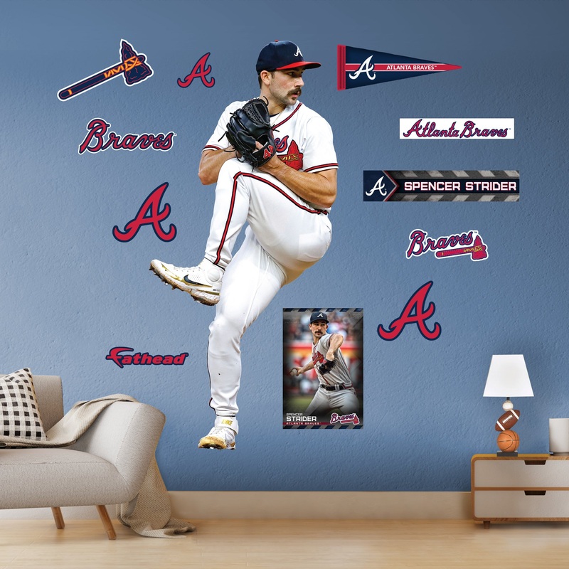 Spencer Strider – RealBig Collection – Official MLB – Atlanta Braves – Reusable Vinyl Wall Decals #1
