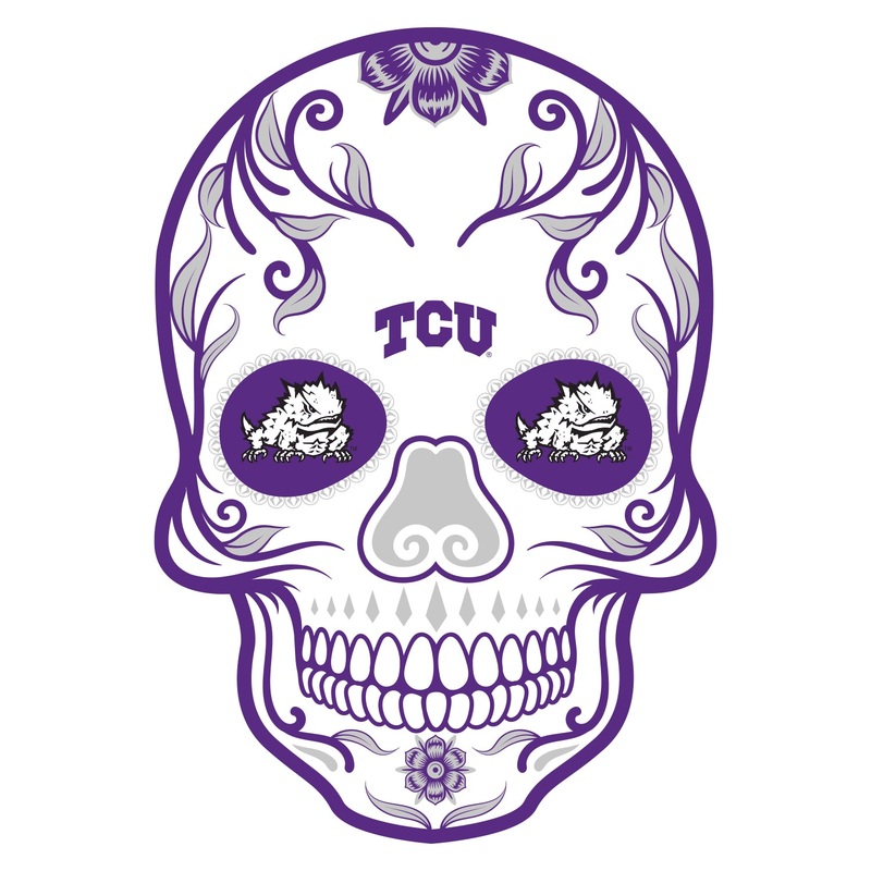 TCU Horned Frogs – Sugar Skull Logo – Outdoor Wall Decals – Official NCAA – Scratch Resistant Alumigraphics Smooth
