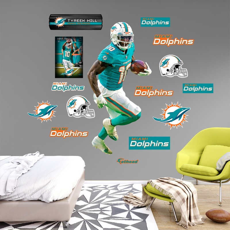 Tyreek Hill – RealBig Collection – Official NFL – Miami Dolphins – Reusable Vinyl Wall Decals #1