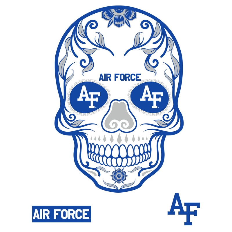 Air Force Falcons – RealBig Sugar Skull Collection – Official NCAA – Reusable Vinyl Wall Decals