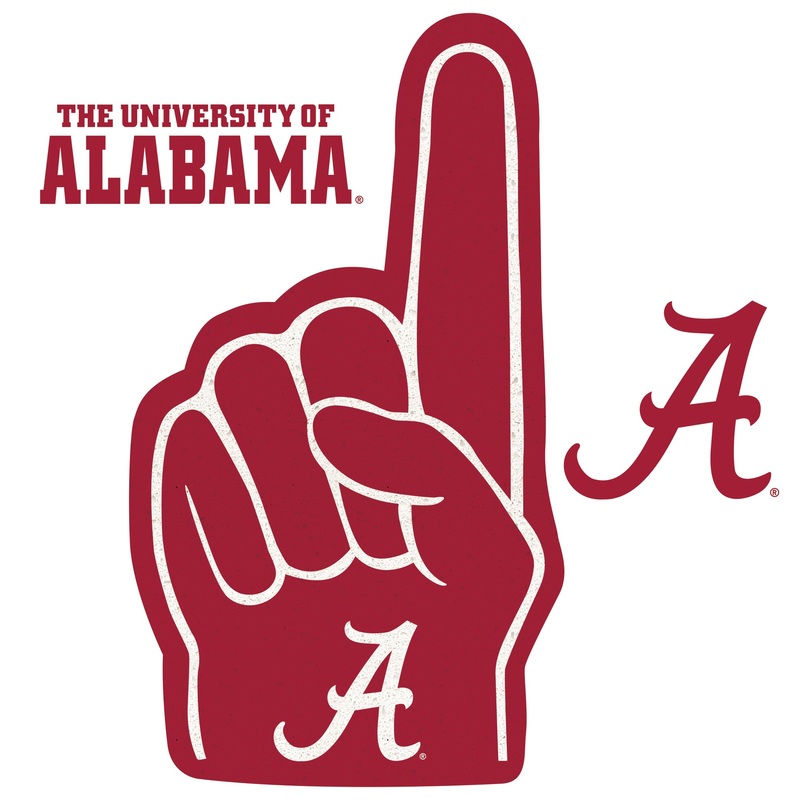 Alabama Crimson Tide – RealBig Foam Finger Collection – Official NCAA – Alabama Crimson Tide – Reusable Vinyl Wall Decals