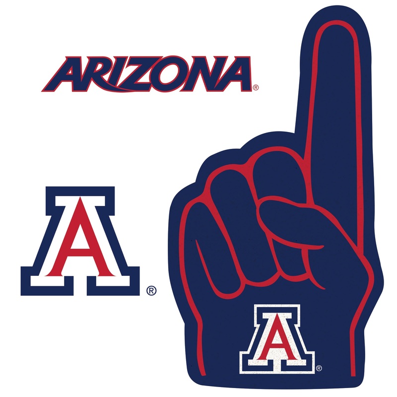 Arizona Wildcats – RealBig Foam Finger Collection – Official NCAA – Reusable Vinyl Wall Decals