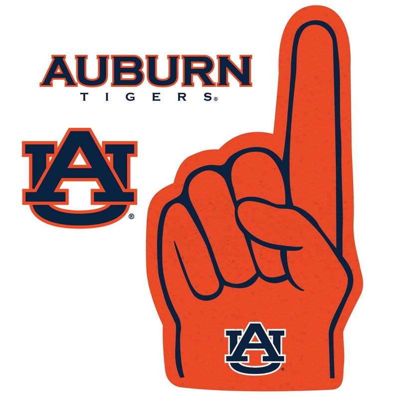 Auburn Tigers – RealBig Foam Finger Collection – Official NCAA – Reusable Vinyl Wall Decals