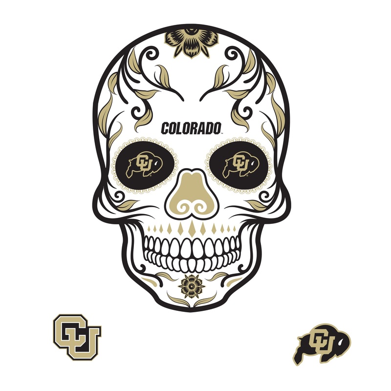 Colorado Buffaloes – RealBig Sugar Skull Collection – Official NCAA – Reusable Vinyl Wall Decals