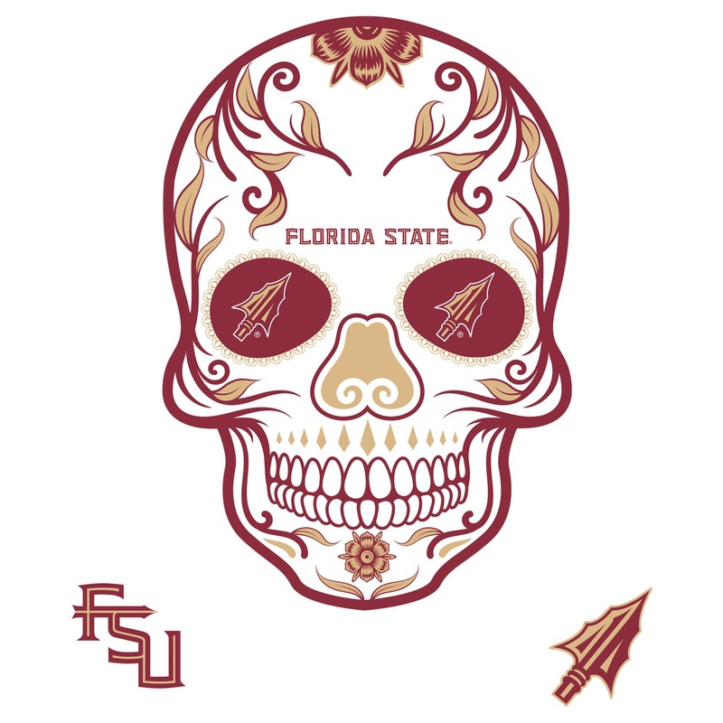 Florida State Seminoles – RealBig Sugar Skull Collection – Official NCAA – Reusable Vinyl Wall Decals
