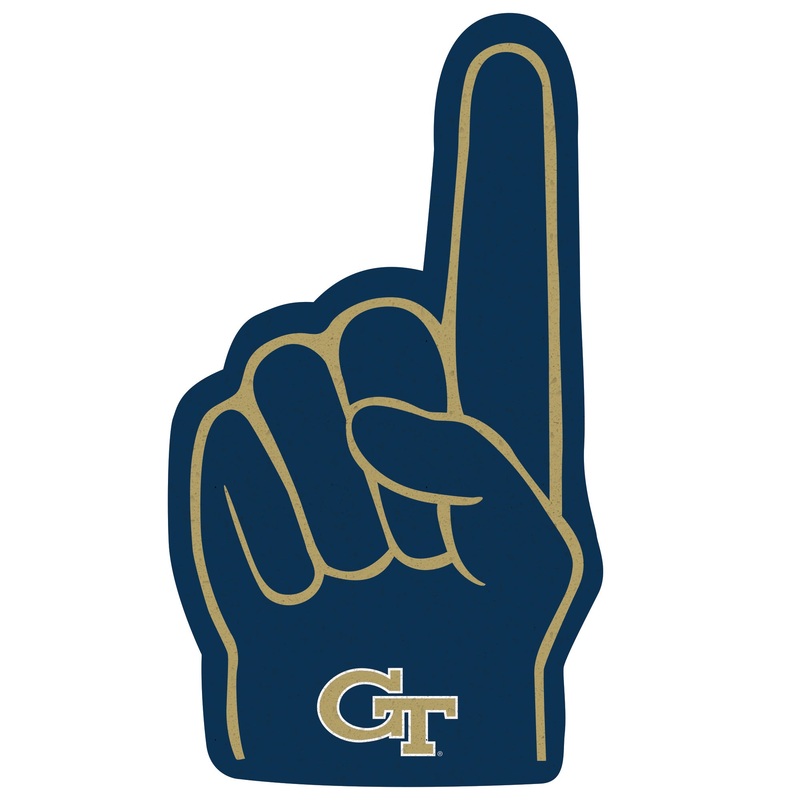 Georgia Tech Yellow Jackets – RealBig Foam Finger Collection – Official NCAA – Reusable Vinyl Wall Decals