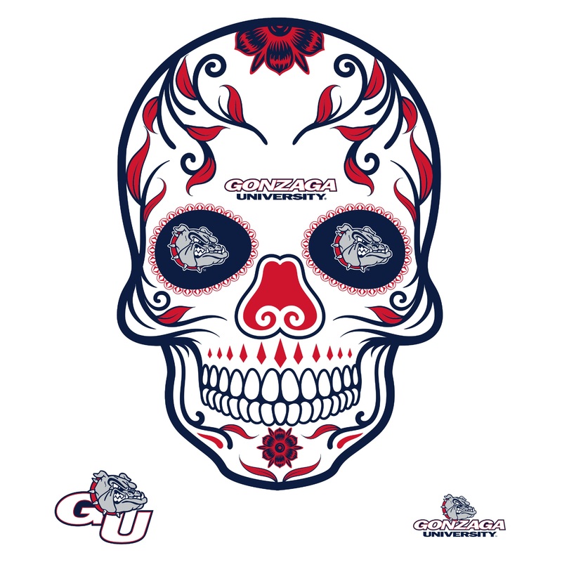 Gonzaga Bulldogs – RealBig Sugar Skull Collection – Official NCAA – Reusable Vinyl Wall Decals