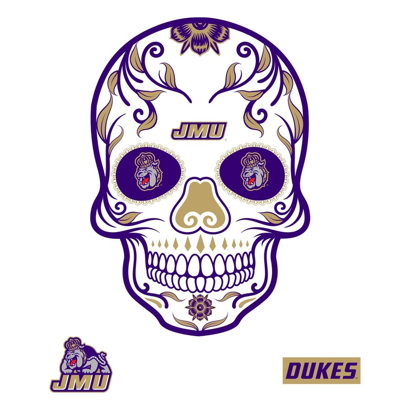 James Madison Dukes – RealBig Sugar Skull Collection – Official NCAA – Reusable Vinyl Wall Decals