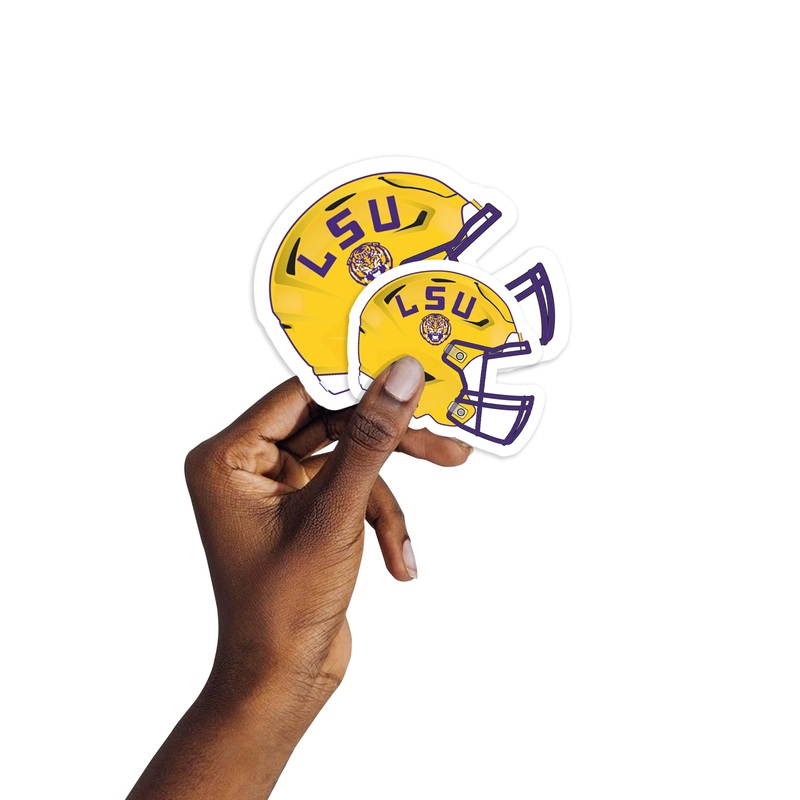 LSU Tigers – 5 Helmet Minis (Mixed Sizes) – Official NCAA – Reusable Vinyl Decals