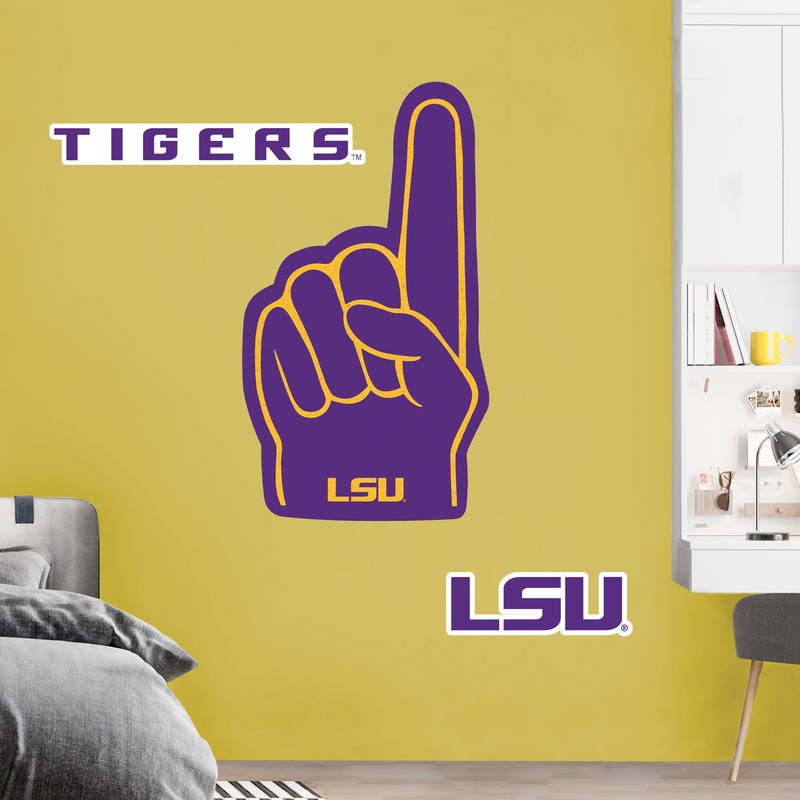 LSU Tigers – RealBig Foam Finger Collection – Official NCAA – Reusable Vinyl Wall Decals
