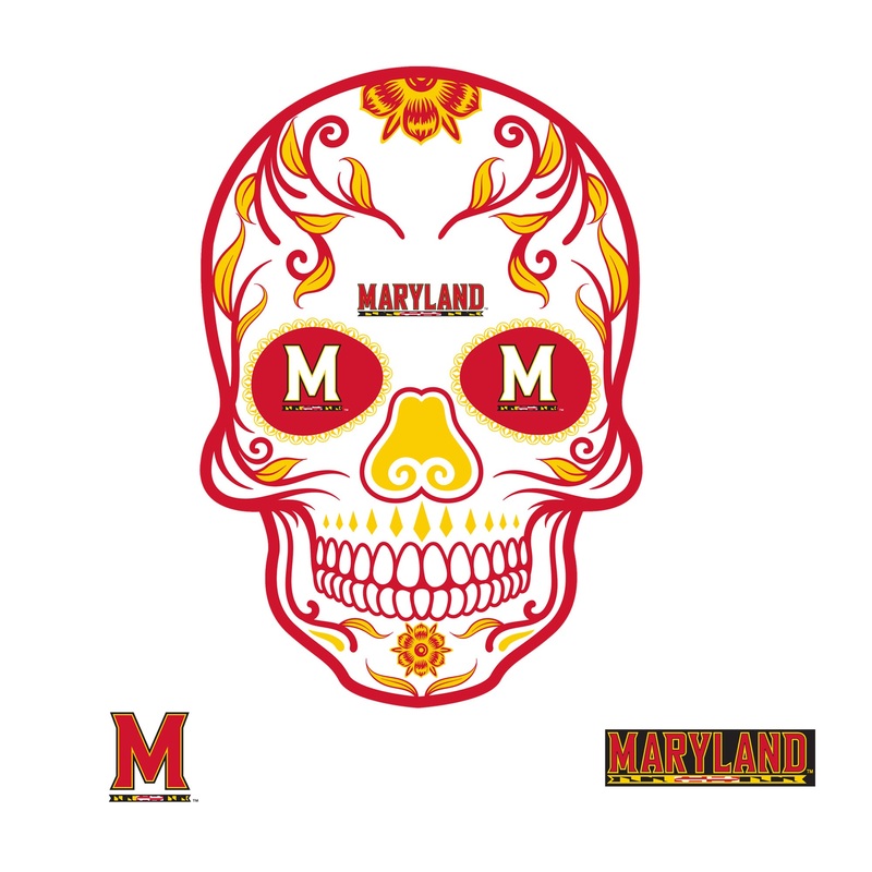 Maryland Terrapins – RealBig Sugar Skull Collection – Official NCAA – Reusable Vinyl Wall Decals