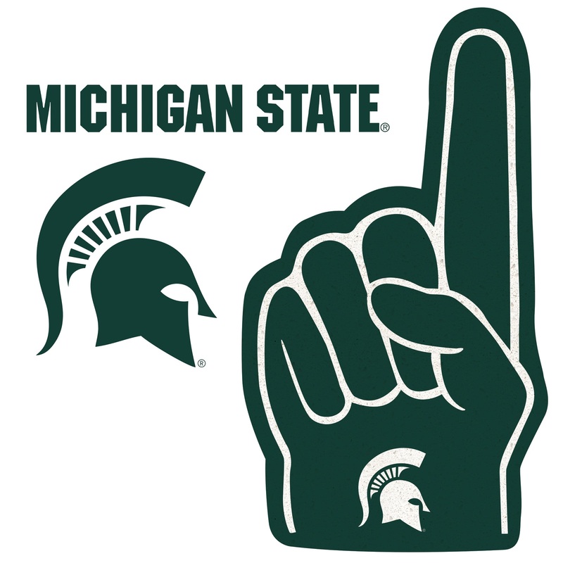 Michigan State Spartans – RealBig Foam Finger Collection – Official NCAA – Reusable Vinyl Wall Decals