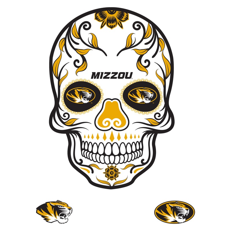 Missouri Tigers – RealBig Sugar Skull Collection – Official NCAA – Reusable Vinyl Wall Decals