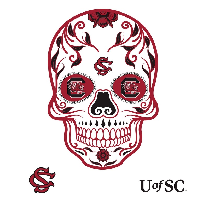 South Carolina Gamecocks – RealBig Sugar Skull Collection – Official NCAA – Reusable Vinyl Wall Decals