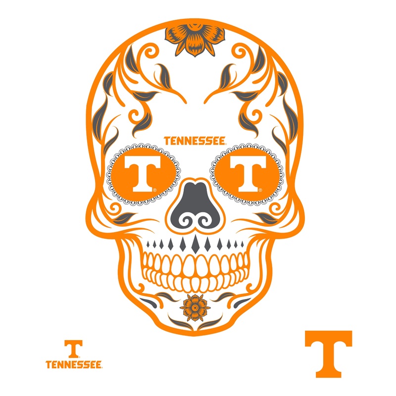 Tennessee Volunteers – RealBig Sugar Skull Collection – Official NCAA – Reusable Vinyl Wall Decals