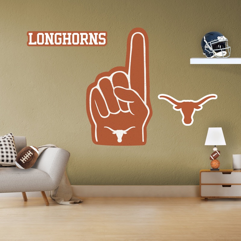 Texas Longhorns – RealBig Foam Finger Collection – Official NCAA – Reusable Vinyl Wall Decals