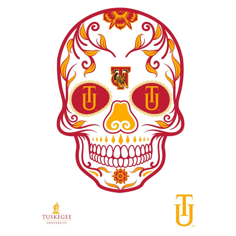 Tuskegee Golden Tigers – RealBig Sugar Skull Collection – Official NCAA – Reusable Vinyl Wall Decals