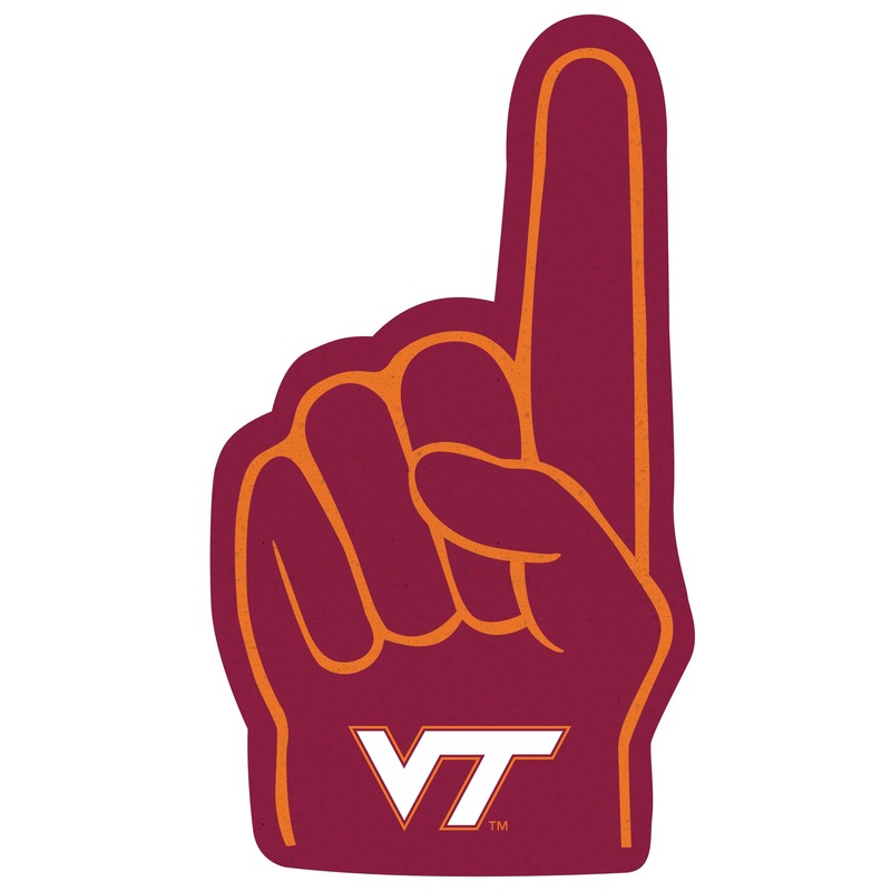 Virginia Tech Hokies – RealBig Foam Finger Collection – Official NCAA – Reusable Vinyl Wall Decals