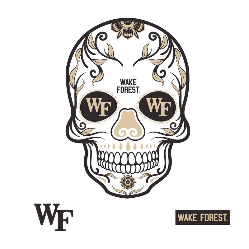 Wake Forest Demon Decons – RealBig Sugar Skull Collection – Official NCAA – Reusable Vinyl Wall Decals