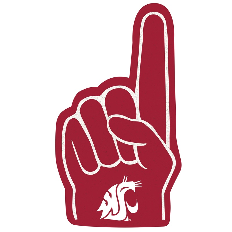 Washington State Cougars – RealBig Foam Finger Collection – Official NCAA – Reusable Vinyl Wall Decals