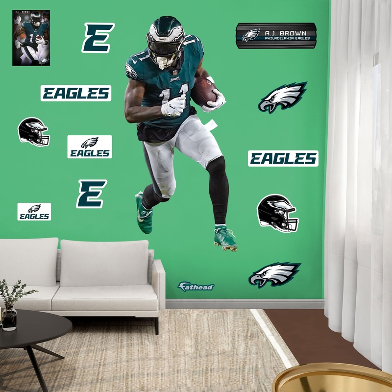 A.J. Brown – RealBig Collection – Official NFL – Philadelphia Eagles – Reusable Vinyl Wall Decals