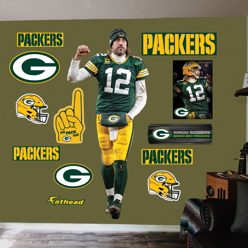 Aaron Rodgers – RealBig Victory Collection – Official NFL – Green Bay Packers – Reusable Vinyl Wall Decals