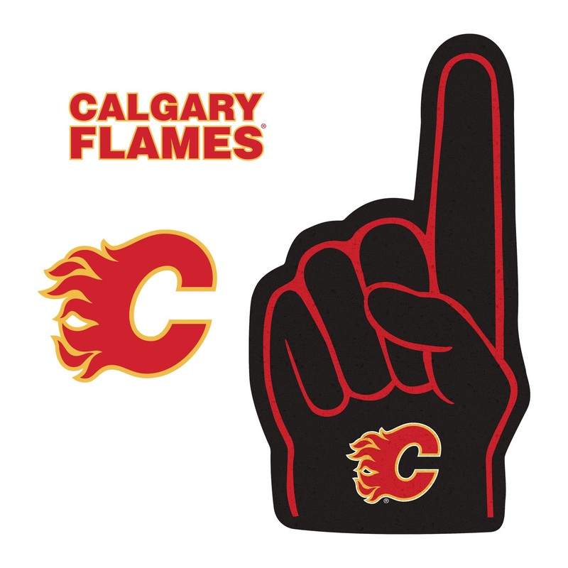 Calgary Flames – RealBig Foam Finger Collection – Official NHL – Reusable Vinyl Wall Decals
