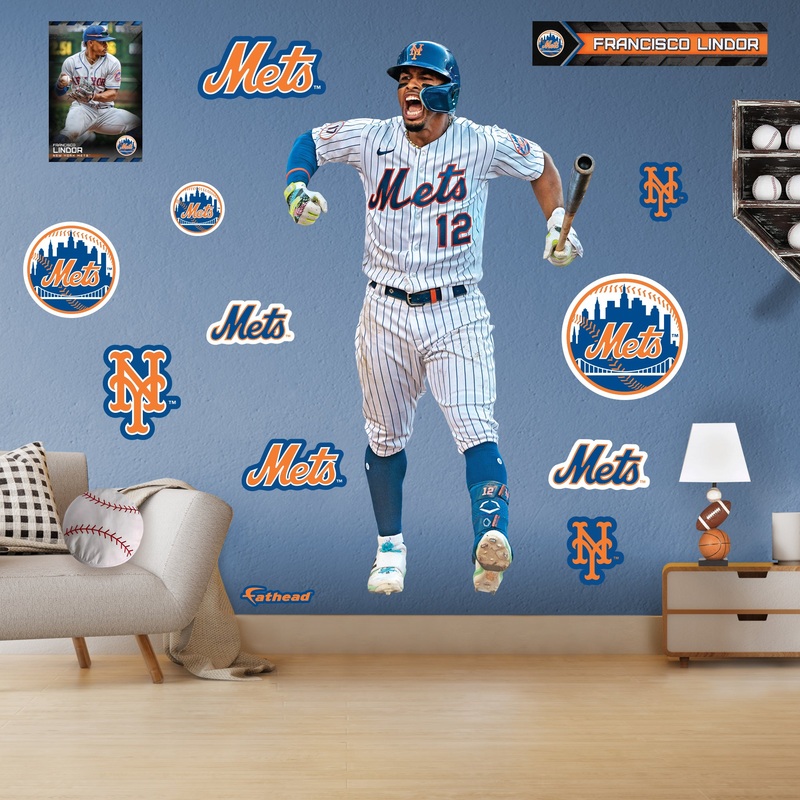 Francisco Lindor – RealBig Celebration Collection – Official MLB – New York Mets – Reusable Vinyl Wall Decals
