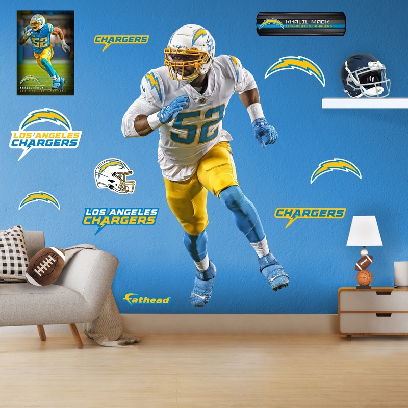 Khalil Mack – RealBig Collection – Official NFL – Los Angeles Chargers – Reusable Vinyl Wall Decals