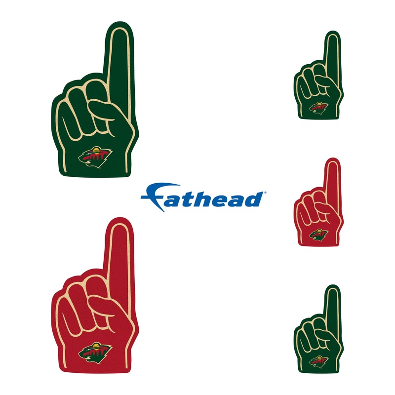 Minnesota Wild – 4 Foam Finger Minis (Mixed Sizes) – Official NHL – Reusable Vinyl Decals
