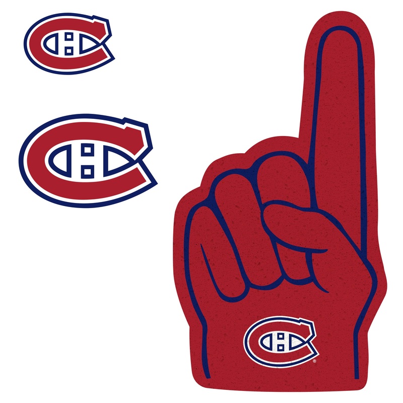 Montreal Canadiens – RealBig Foam Finger Collection – Official NHL – Reusable Vinyl Wall Decals