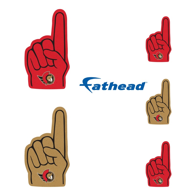 Ottawa Senators – 4 Foam Finger Minis (Mixed Sizes) – Official NHL – Reusable Vinyl Decals