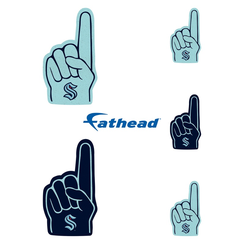 Seattle Kraken – 4 Foam Finger Minis (Mixed Sizes) – Official NHL – Reusable Vinyl Decals