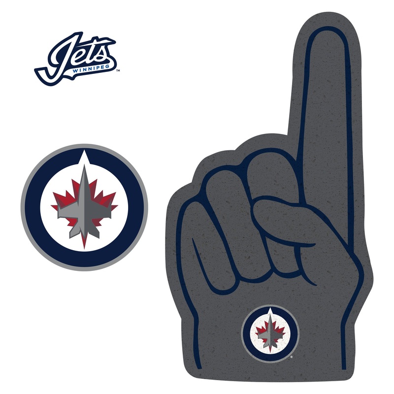 Winnipeg Jets – RealBig Foam Finger Collection – Official NHL – Reusable Vinyl Wall Decals